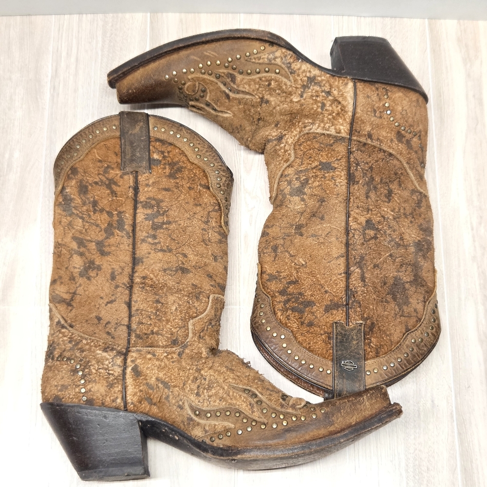 Brown Distressed Cowboy Boots - Picture 5 of 10